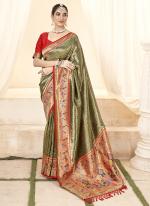 Silk Mahendi Festival Wear Weaving Saree